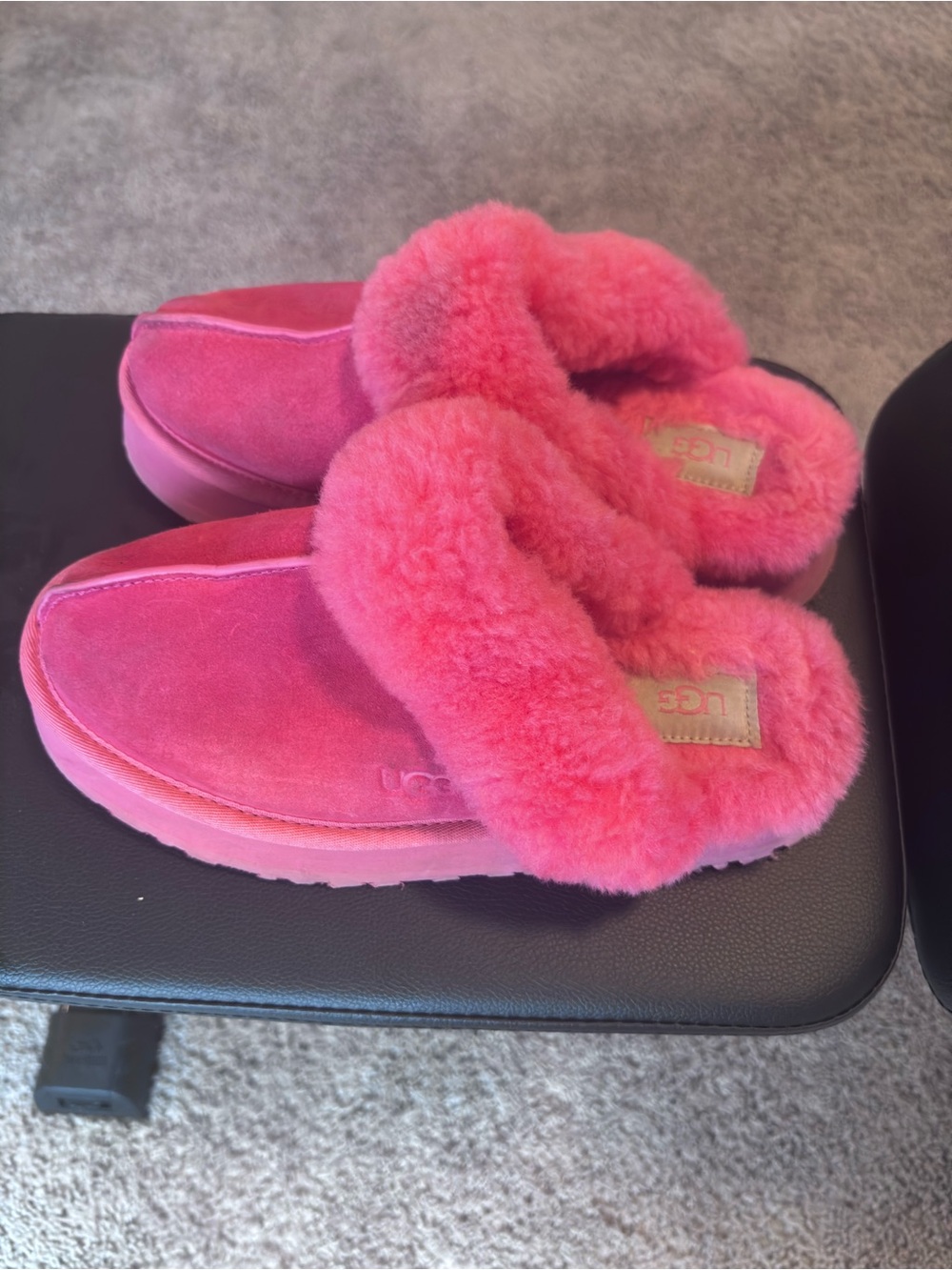 UGG Bubblegum Pink Shearling Slides size 8